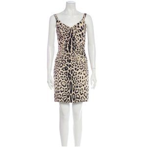 DOLCE & GABBANA Animal Print Mini Dress Size: M |